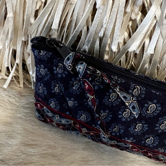 Vintage VERA BRADLEY 1998 Classic Navy Cosmetic Case Maroon Paisley Travel - Picture 3 of 12